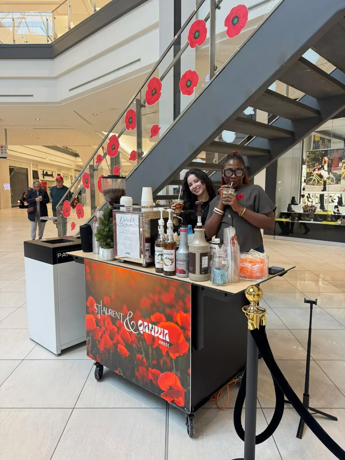 Qahwa Bar espresso cart serving guests at St-Laurent
